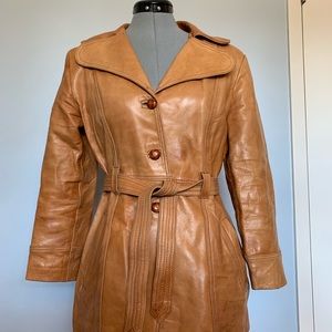 Vintage leather trench coat